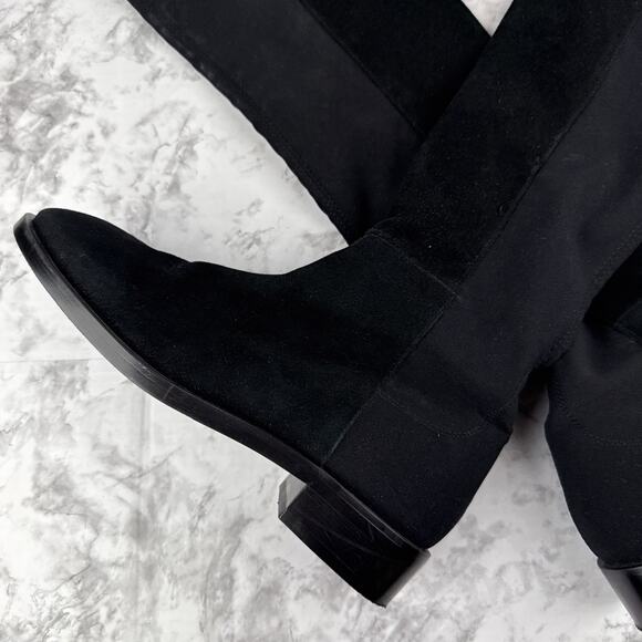 Stuart Weitzman Womens Keelan City Over the Knee Boot Size 9 Black Nappa Leather - Picture 2 of 8
